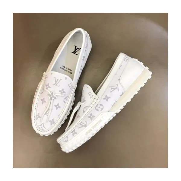 루이비통 남성 모노그램 화이트 로퍼 - Mens White Loafer - lou05094… - 1