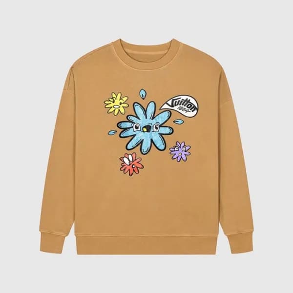 루이비통 남성 모던 카멜 맨투맨 - Mens Camel Tshirts - lou05211x - 1