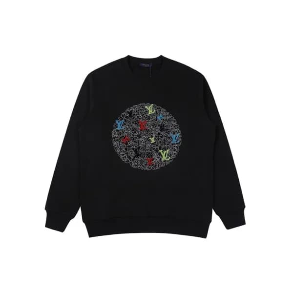 루이비통 남성 모던 블랙 맨투맨 - Mens Black Tshirts - lou05236x - 1