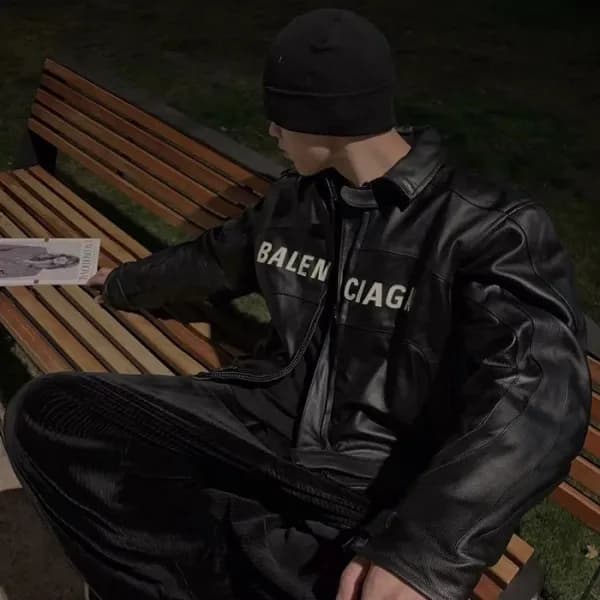 발렌시아가 남성 블랙 가죽 자켓 - Balenciaga Mens Black Jackets … - 1