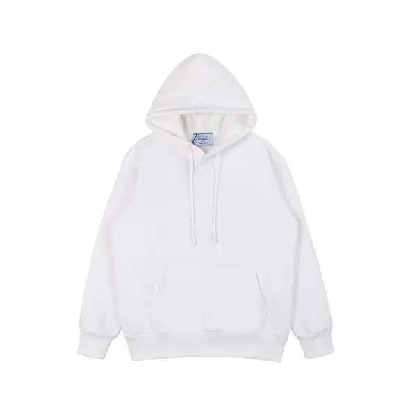 프라다 남/녀 캐쥬얼 화이트 후드티 - Prada Unisex White Hoodie - … - 1