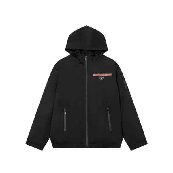 프라다 남성 블랙 후드 자켓 - Prada Mens Black Jackets - pr10x - 1