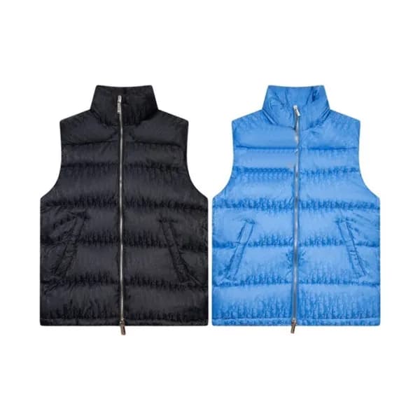 디올 남성 블루 덕다운 베스트 - Dior Mens Blue Vest - dio02229x - 1