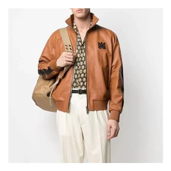 아미리 남성 캐쥬얼 카멜 가죽 자켓 - Amiri Mens Camel Jackets - a… - 1