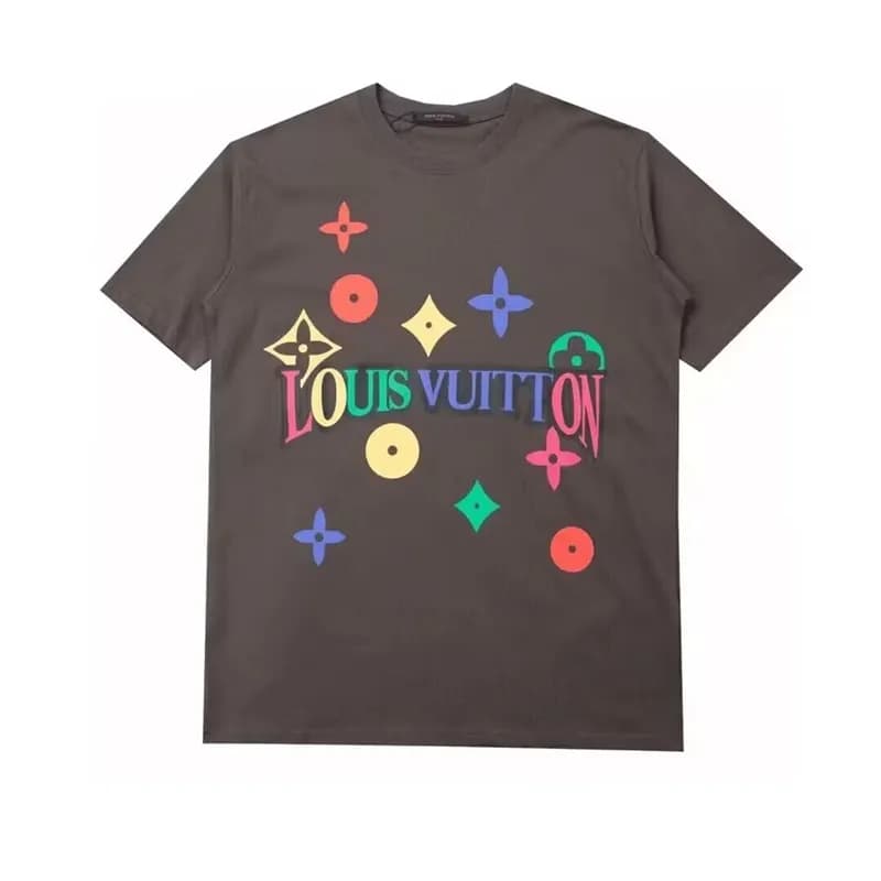 루이비통 남성 그레이 크루넥 반팔티 - Louis vuitton Mens Gray Shor… - 1