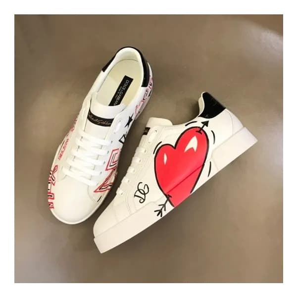 돌체앤가바나 남성 화이트 스니커즈 - Dolc& Gabbana Mens White Snea… - 1