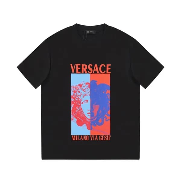 베르사체 남성 블랙 크루넥 반팔티 - Versace Mens Black Tshirts - … - 1