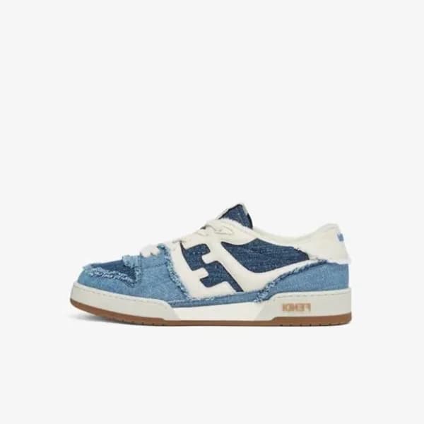 펜디 남성 이니셜 블루 스니커즈 - Fendi Mens Blue Sneakers - fe1… - 1