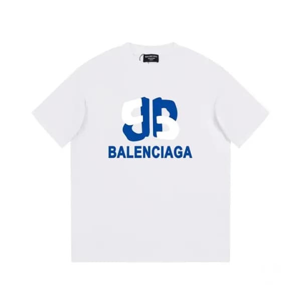 발렌시아가 남성 화이트 크루넥 반팔티 - Balenciaga Mens White Short… - 1