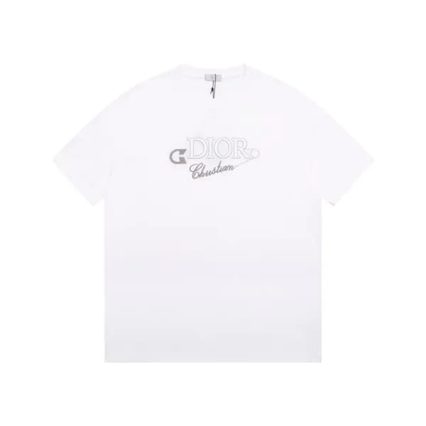 디올 남성 화이트 크루넥 반팔티 - Dior Mens White Short sleeved … - 1