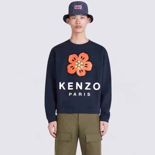 겐조 남/여 캐쥬얼 네이비 맨투맨 - Kenzo Unisex Navy Tshirts - k…