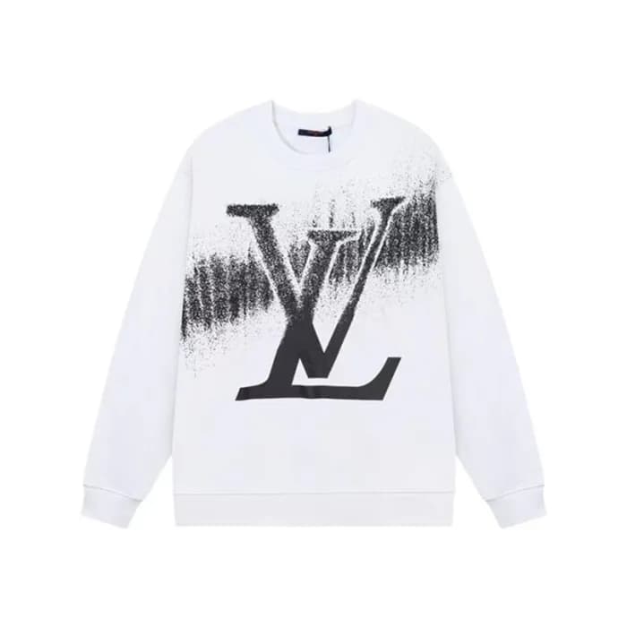 루이비통 남성 화이트 맨투맨 - Louis vuitton Mens White Tshirts… - 1