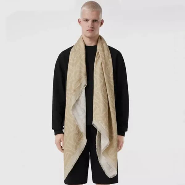 버버리 남성 베이지 머플러 - Burberry Mens Beige Muffler - bu3… - 1