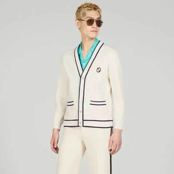 구찌 남성 아이보리 브이넥 가디건 - Gucci Mens Ivory Cardigan - g… - 1