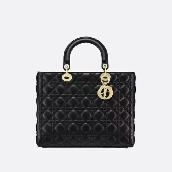 디올 여성 블랙 레이디 백 - Dior Womens Black Lady Bag - dib4… - 1
