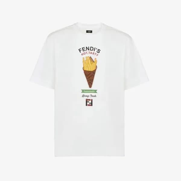 펜디 남성 라운드 반팔 티셔츠 - Fendi Mens Round Tshirt - fec42… - 1