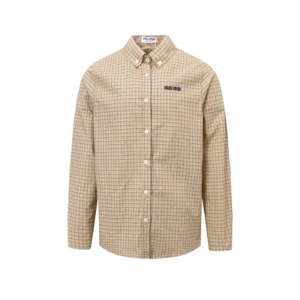 미우미우 남/녀 체크 셔츠 - Miumiu Unisex Flanner Shirts - mi… - 1