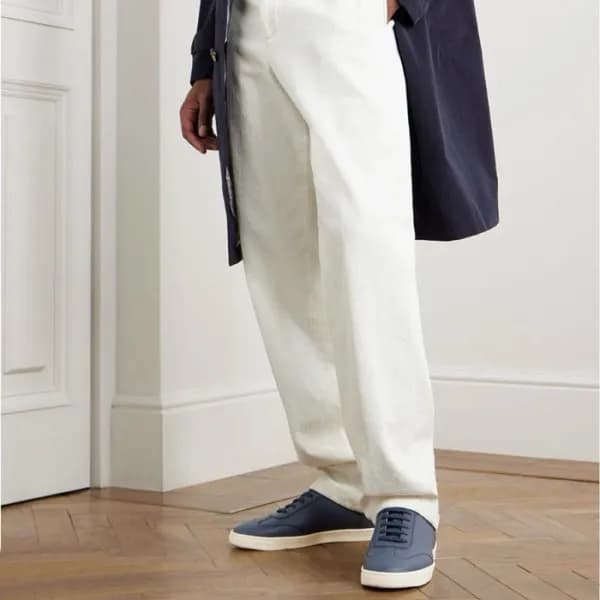 브루넬로쿠치넬리 남성 레더 스니커즈 - Brunello Cucinelli Mens Snea… - 1