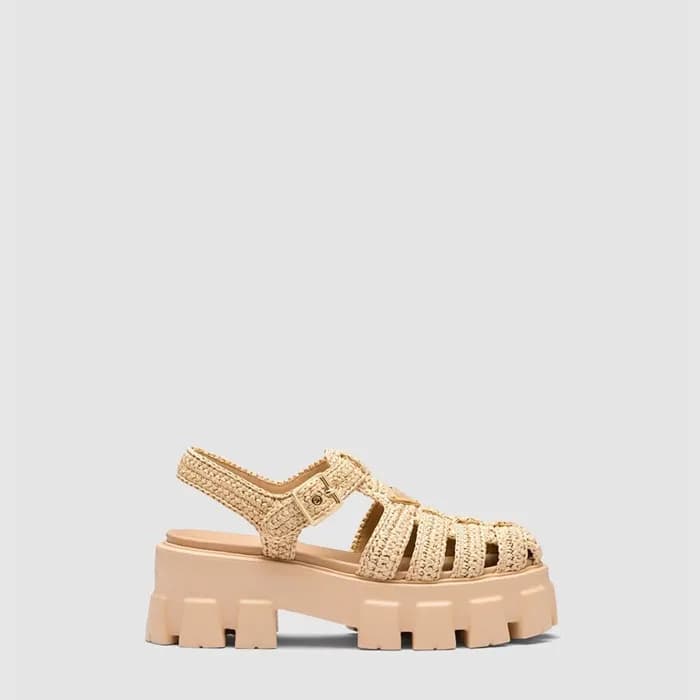 프라다 여성 모놀리스 크로셰 케이지 샌들 - Prada Womens Monolis Croc… - 1