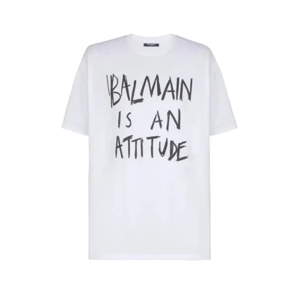 발망 남성 라운드 반팔티 - Balmain Mens Round Tshirt - bac143… - 1