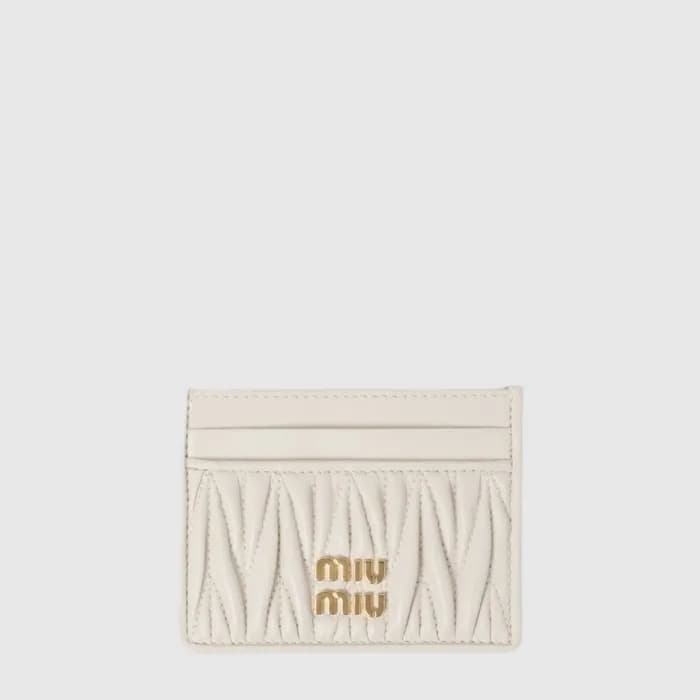 미우미우 여성 마테라쎄 가죽 카드 지갑 - Miumiu Womens Matelassé Le… - 1