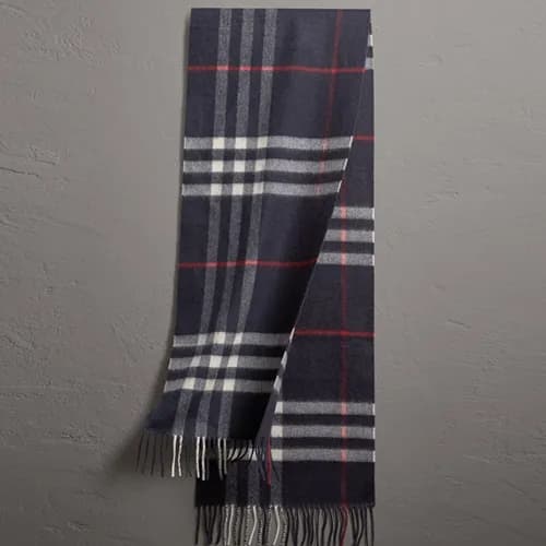 [버버리] 클래식 체크 캐시미어 남여공용 네이비 스카프 bu0014w - Burberry … - 1