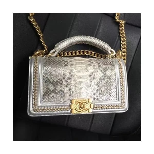 Chanel Leboy Leather Chain Tote Shoulder Bag,25CM … - 1
