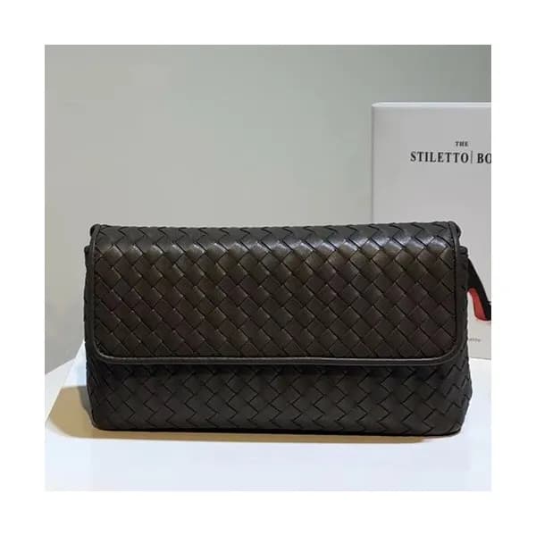 Bottega Veneta Leather Dark Gray Women Chain Cross… - 1