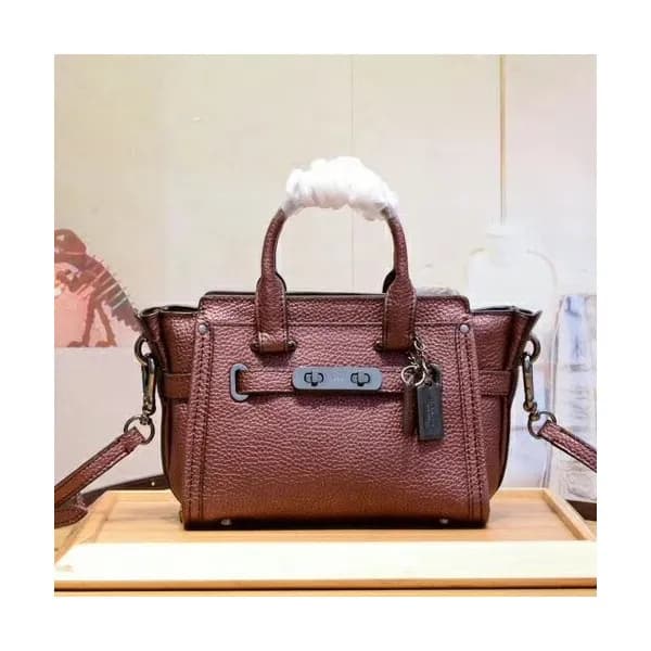 Coach Leather Tote Shoulder Bag,20cm - 코치 레더 토트 숄더… - 1
