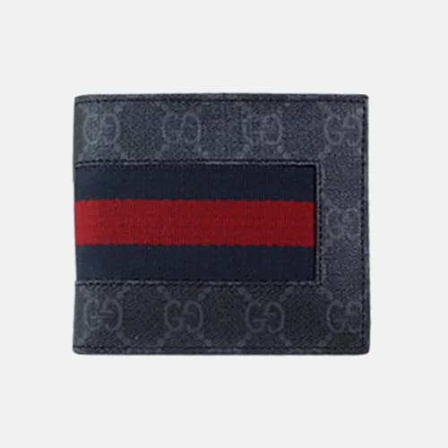 Gucci 2019 Mens Signature Web Detail Bifold Wallet… - 1