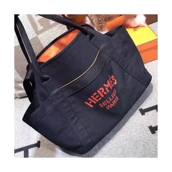 Hermes Canvas Tote Shoulder Shopper Bag - 에르메스 캔버… - 1