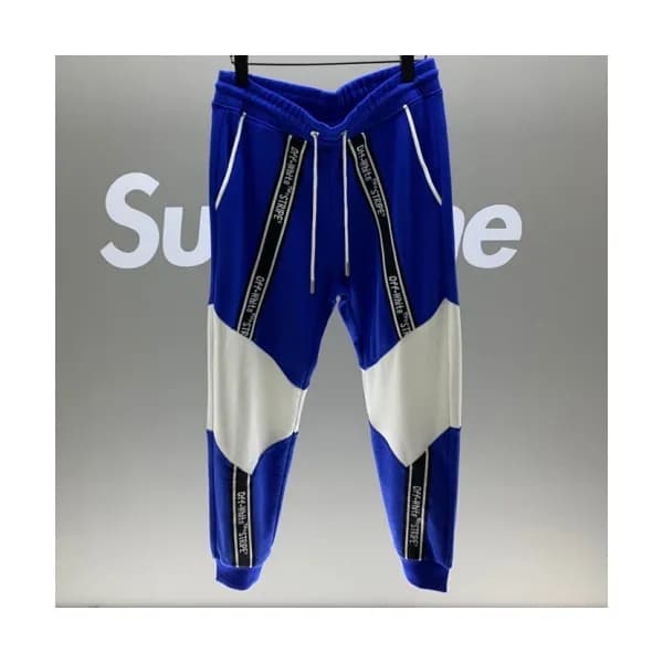 Off-White 2018 Mens Logo Stripe Cotton Trainning P… - 1