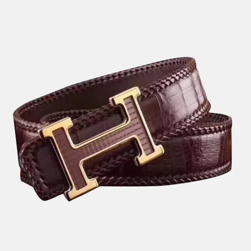 Hermes 2019 Mens Business Initial Logo Leather Bel… - 1