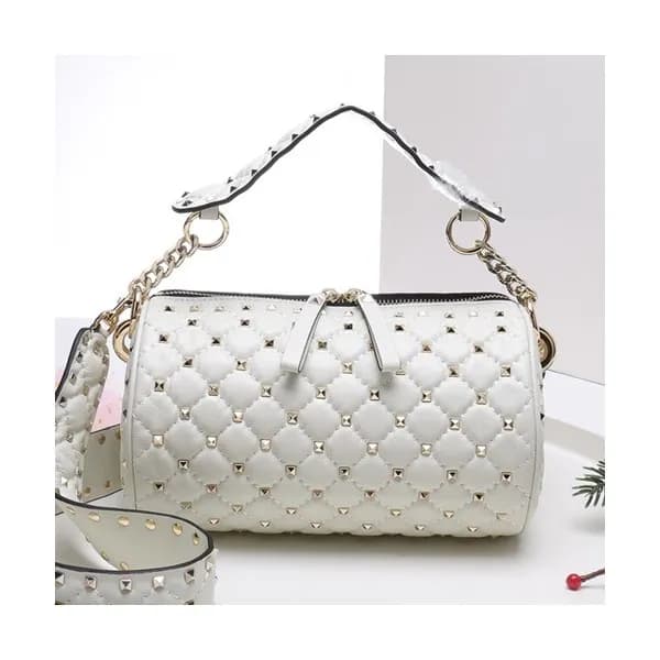 Valentino 2019 Leather Rockstud Tote Shoudler Bag,… - 1