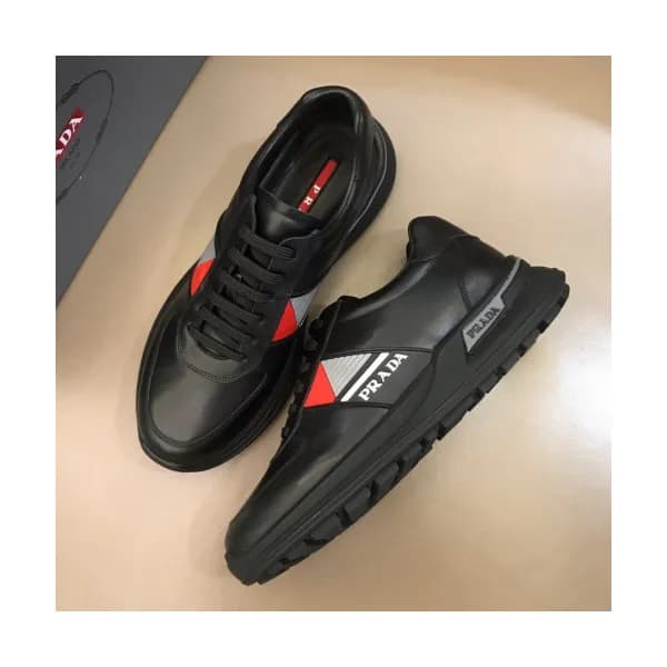 Prada 2019 Mens Casual Logo Leather Two-tone Runn… - 1