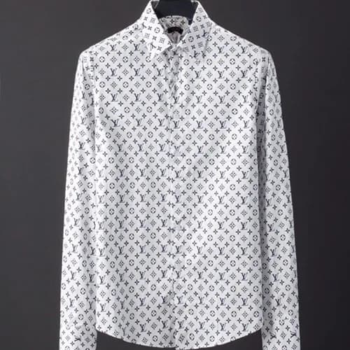 Louisvuitton 2019 Mens Logo Slim Fit Cotton shirt … - 1
