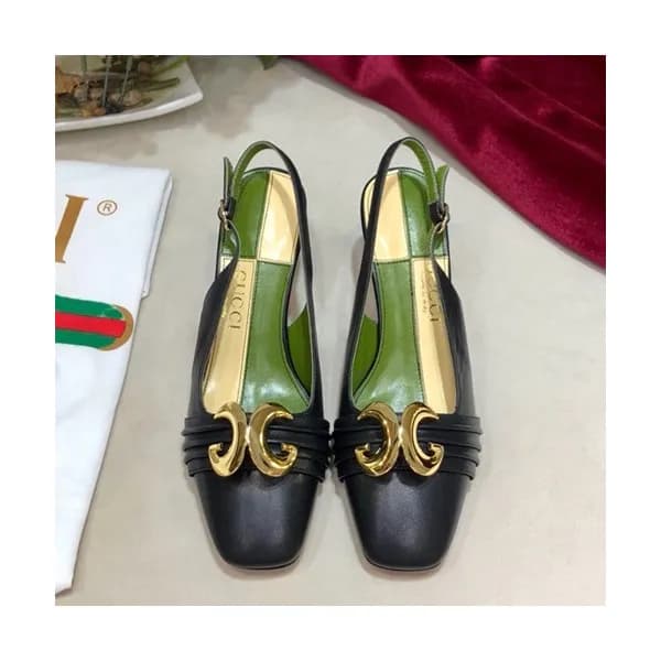 Gucci 2019 Ladies Leather Middle-heel Slingback - … - 1