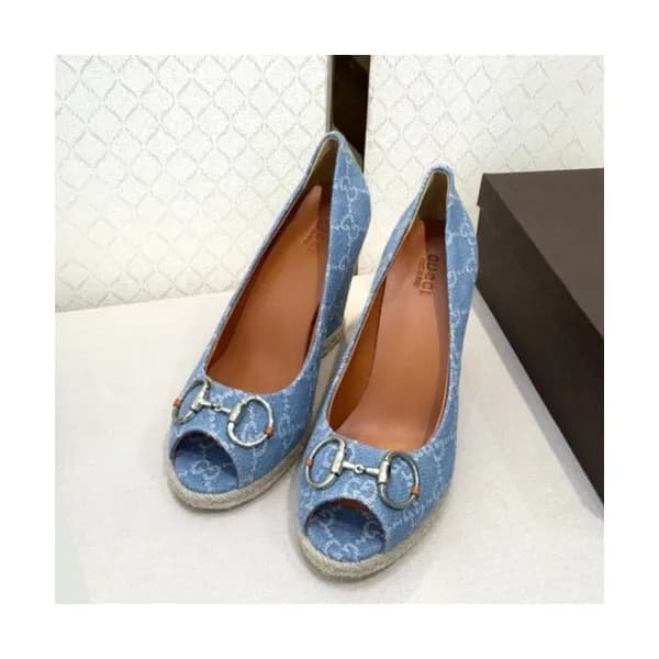 Gucci 2019 Ladies Canvas Wedge Sandal - 구찌 2019 여성… - 1
