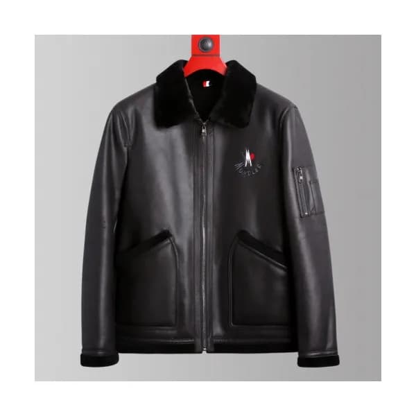 Moncler 2019 Womens Patch Logo Modern Leather Jack… - 1