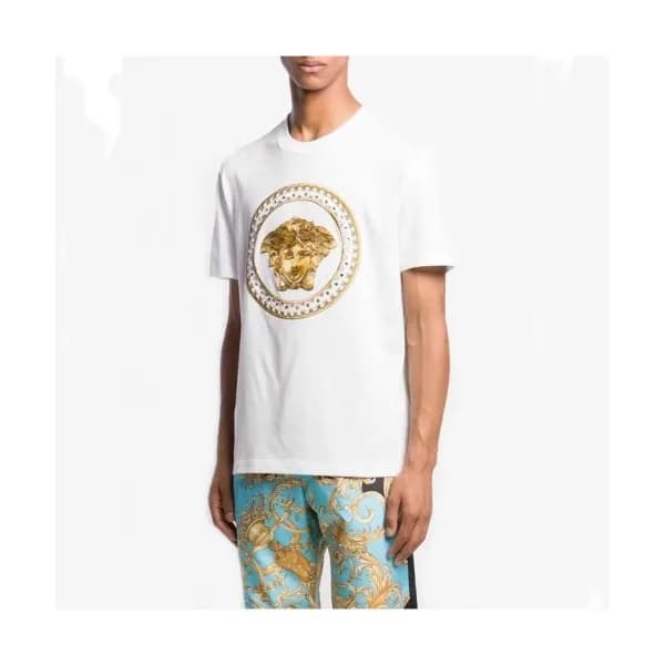 [베르사체]Versace 2020 Mens Logo Silket Short Sleeved … - 1