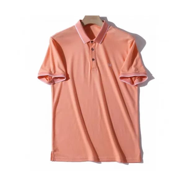 Hermes 2019 Mens Logo Cotton Polo Short Sleeved Ts… - 1