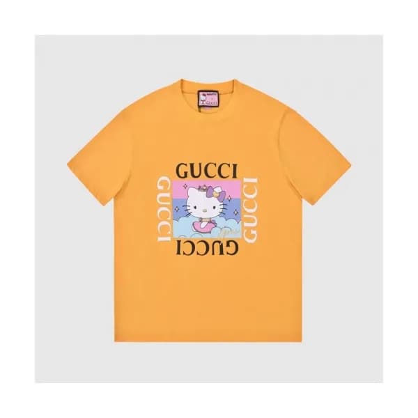 Gucci Mm/Wm Logo Short Sleeved Tshirts Orange - 구… - 1