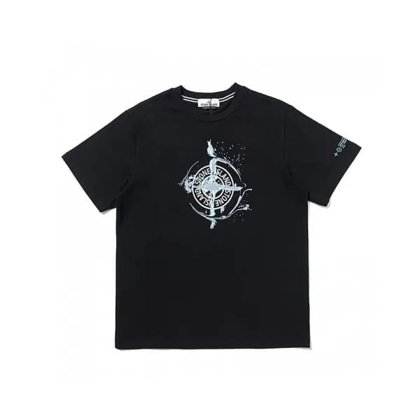 Stone Island Mens Crew-neck Cotton Short Sleeved … - 1