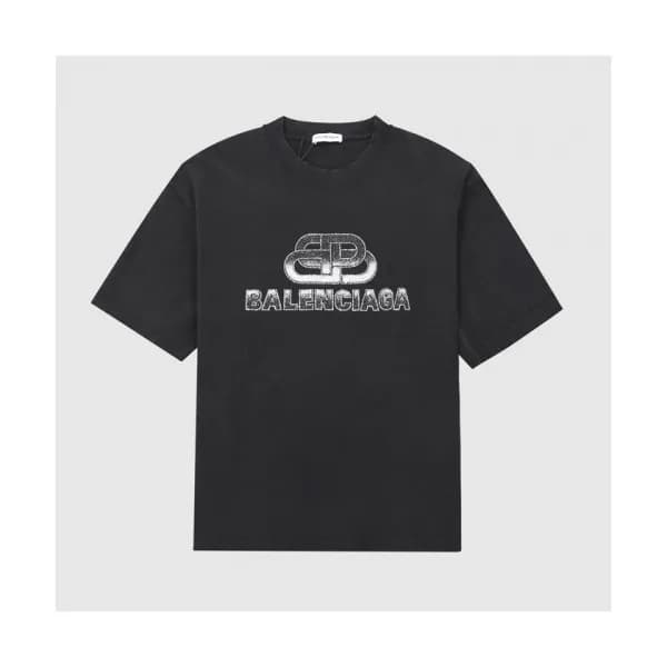 Balenciaga Mm/Wm Logo Cotton Short Sleeved Tshirt… - 1
