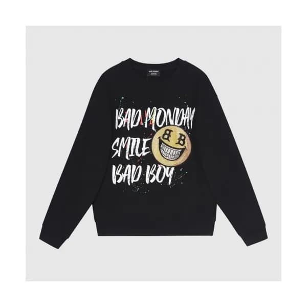 BAD MONDAY Mm/Wm Logo Oversize Cotton Thirts Bla… - 1