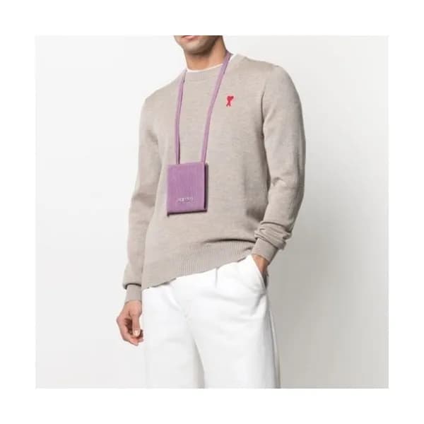 Ami Mm/Wm Logo Casual Turtle-neck Sweaters Beige … - 1