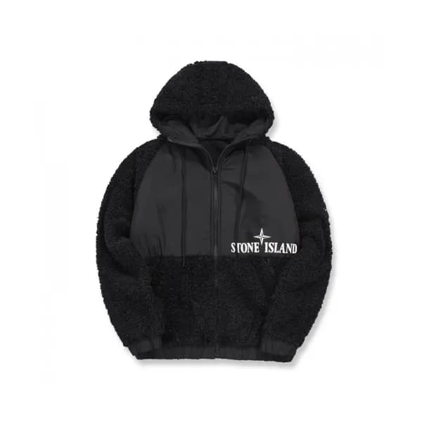 Stone Island Mens Logo Cotton Hoodie Balck - 스톤아… - 1