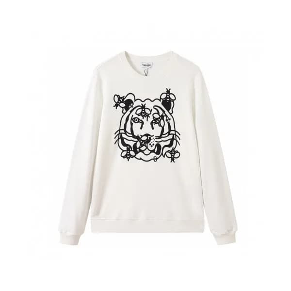 Kenzo Mens Signature Tiger Cotton Tshirts White -… - 1