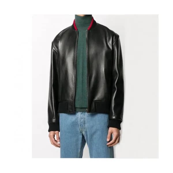Gucci Mens Classic Leather Jackets Black - 구찌 202… - 1