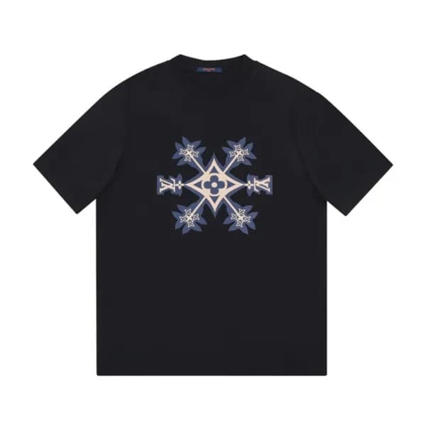 루이비통 남성 크루넥 블랙 반팔티 - Mens Black Tshirts - lou03959… - 1